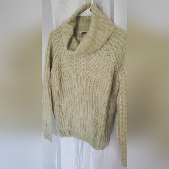 Suzy Shier Knit Cowl Neck Light Green Sweater | S - Picture 2 of 3